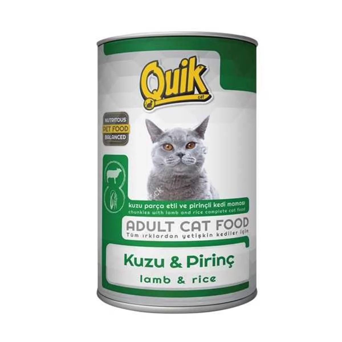 Quik Kuzu Etli Kedi Konservesi 415 Gr