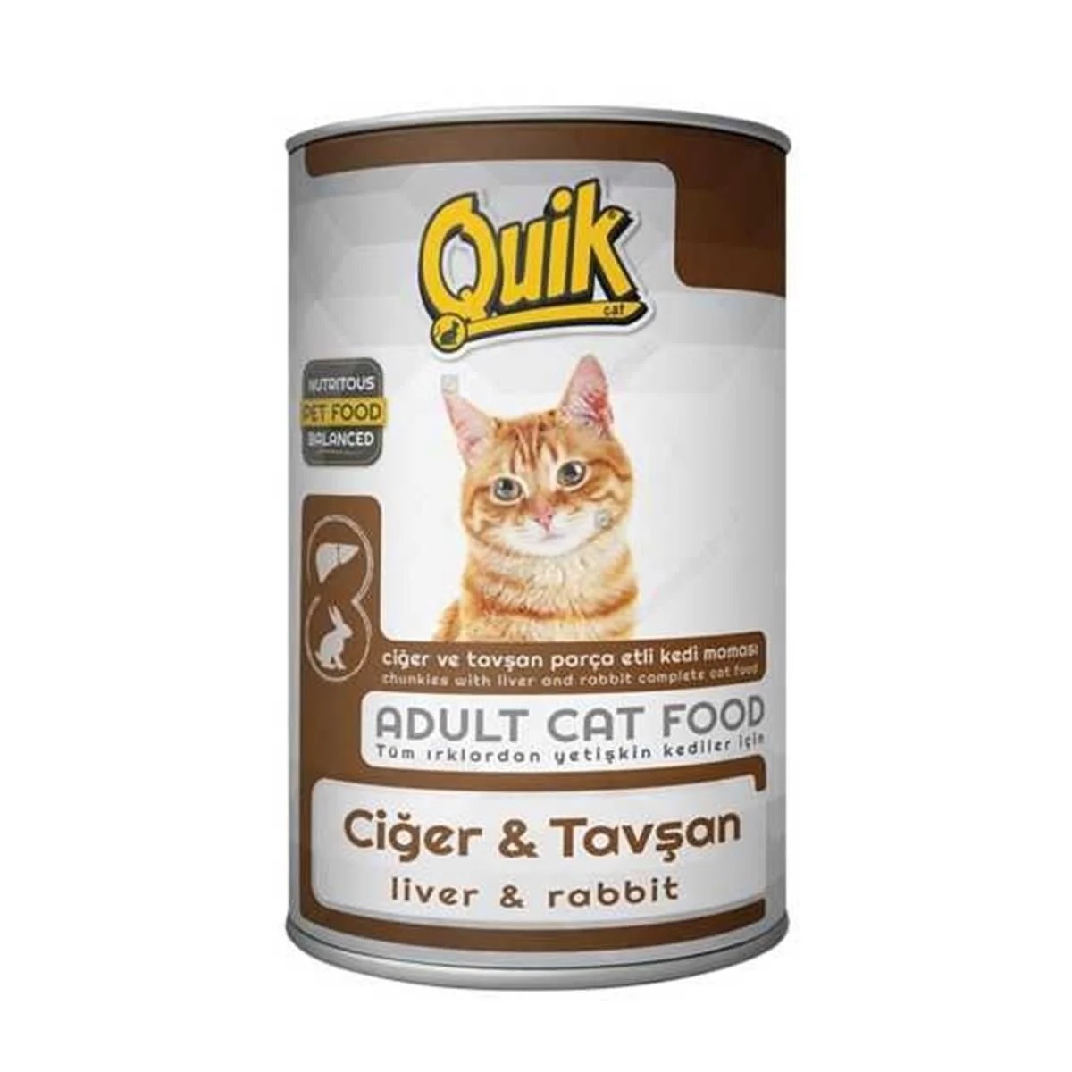 Quik Ciğer ve Tavşanlı Kedi Konservesi 415 Gr
