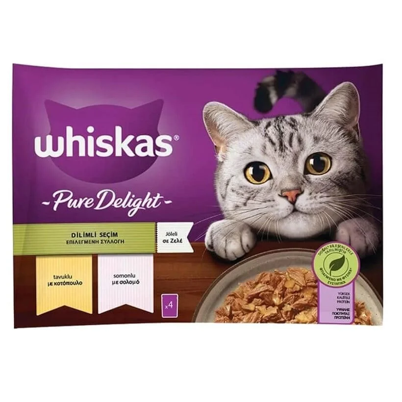 Whiskas Pure Delight Dilimli Seçim Kedi Yaş Mama 4x85 Gr