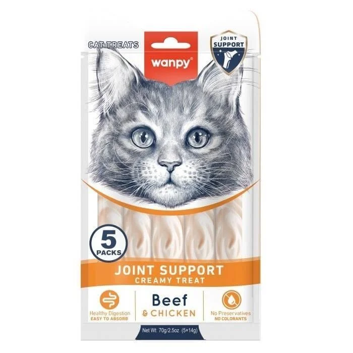 Wanpy Bone Support Sığır Eti Tavuklu Kedi Ödülü 5x14 gr