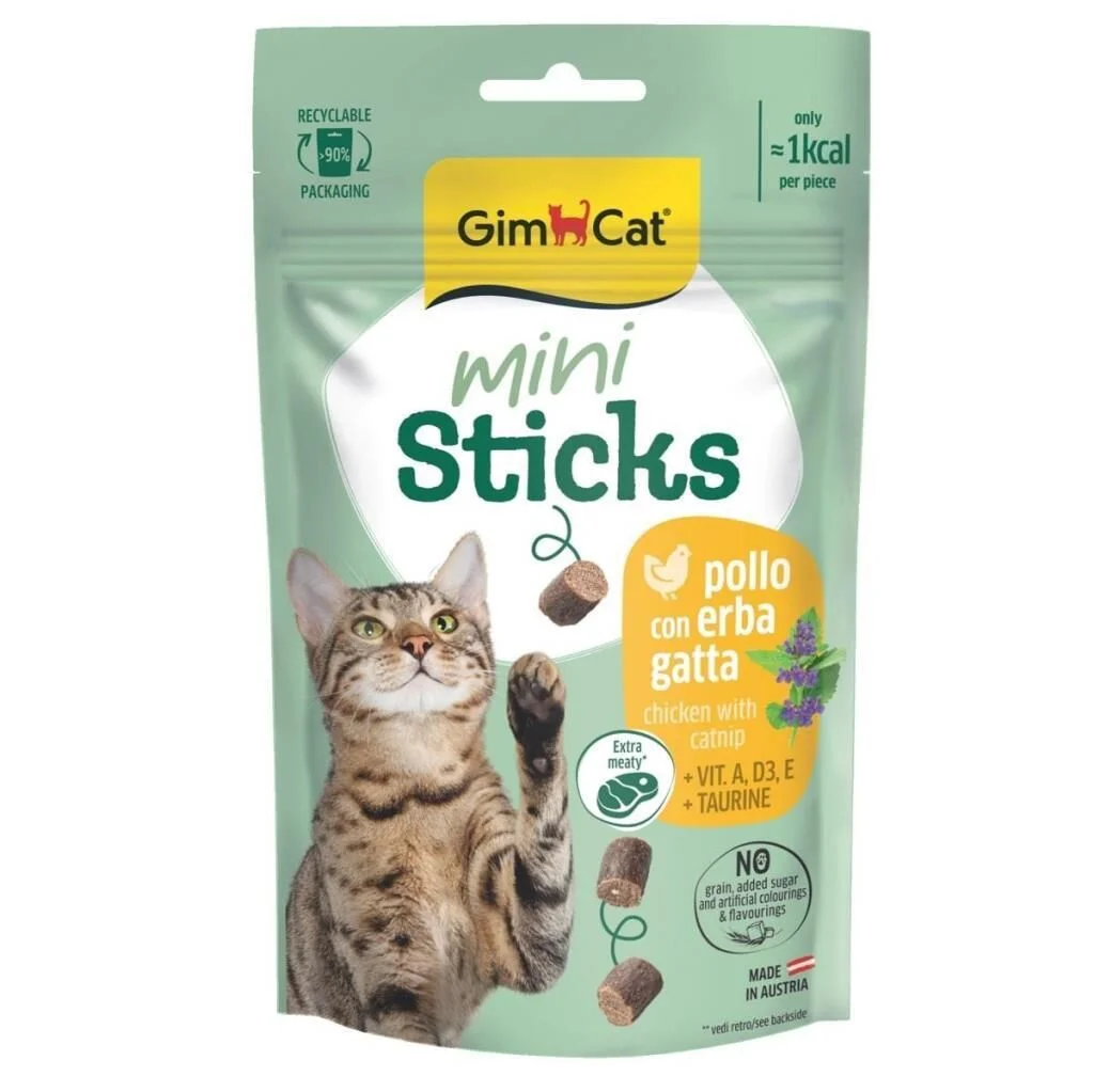 Gimcat Mini Sticks Kedi Otlu Tavuklu Ödül Çubukları 50 gr