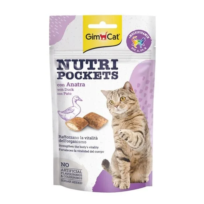 GimCat Nutripockets Ördekli Kedi Ödülü 60 Gr