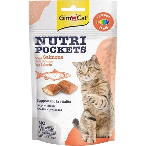GimCat Nutri Pockets Kedi Ödülü Somon Omega 3&6 60 Gr
