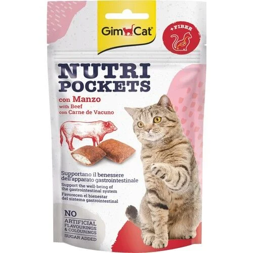 GimCat Nutri Pockets Kedi Ödülü Biftekli Malt 60 Gr