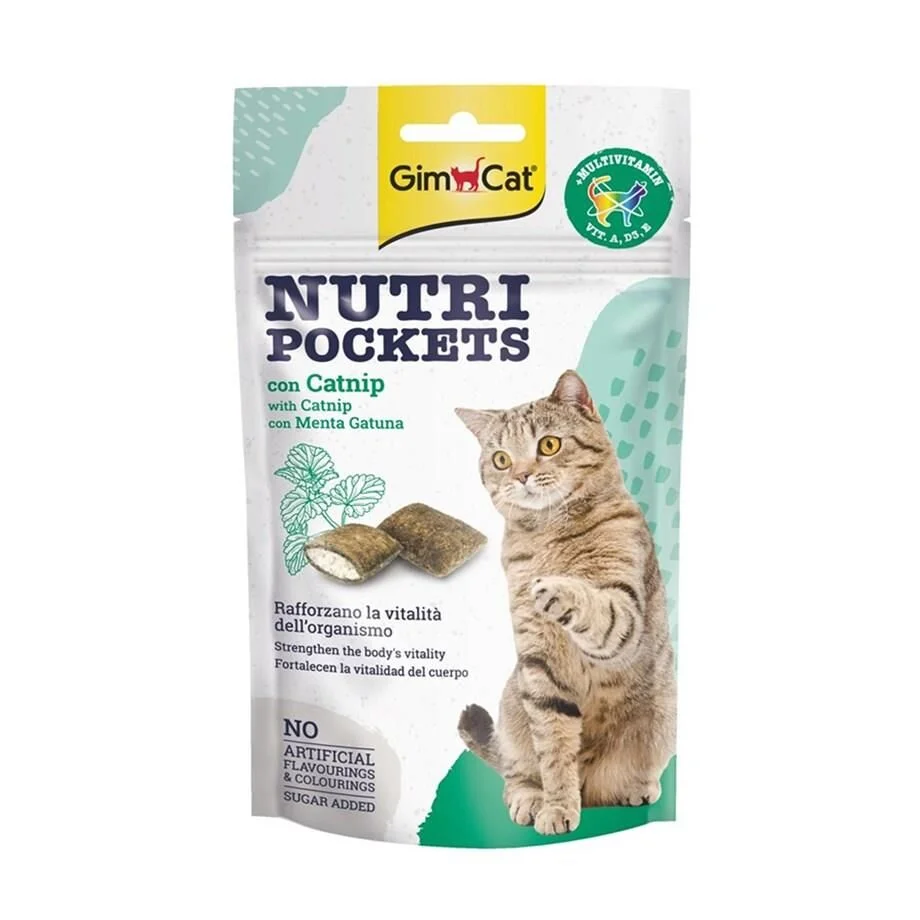 GimCat Nutri Pockets Kedi Ödülü Kedi Otu&Multi-Vitamin 60 Gr