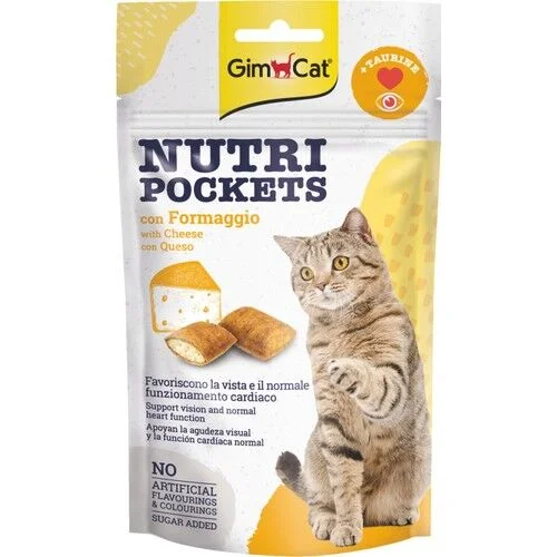 GimCat Nutri Pockets Peynirli Kedi Ödülü Taurinli 60 Gr