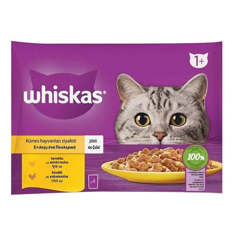 Whiskas Kümes Hayvanları Ziyafeti Kedi Konservesi 4x85 Gr