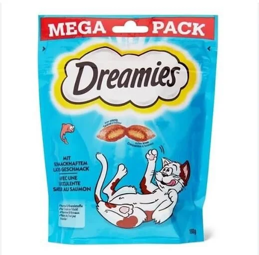 Dreamies Mega Pack İç Dolgulu Somonlu Kedi Ödül Bisküvisi 180gr