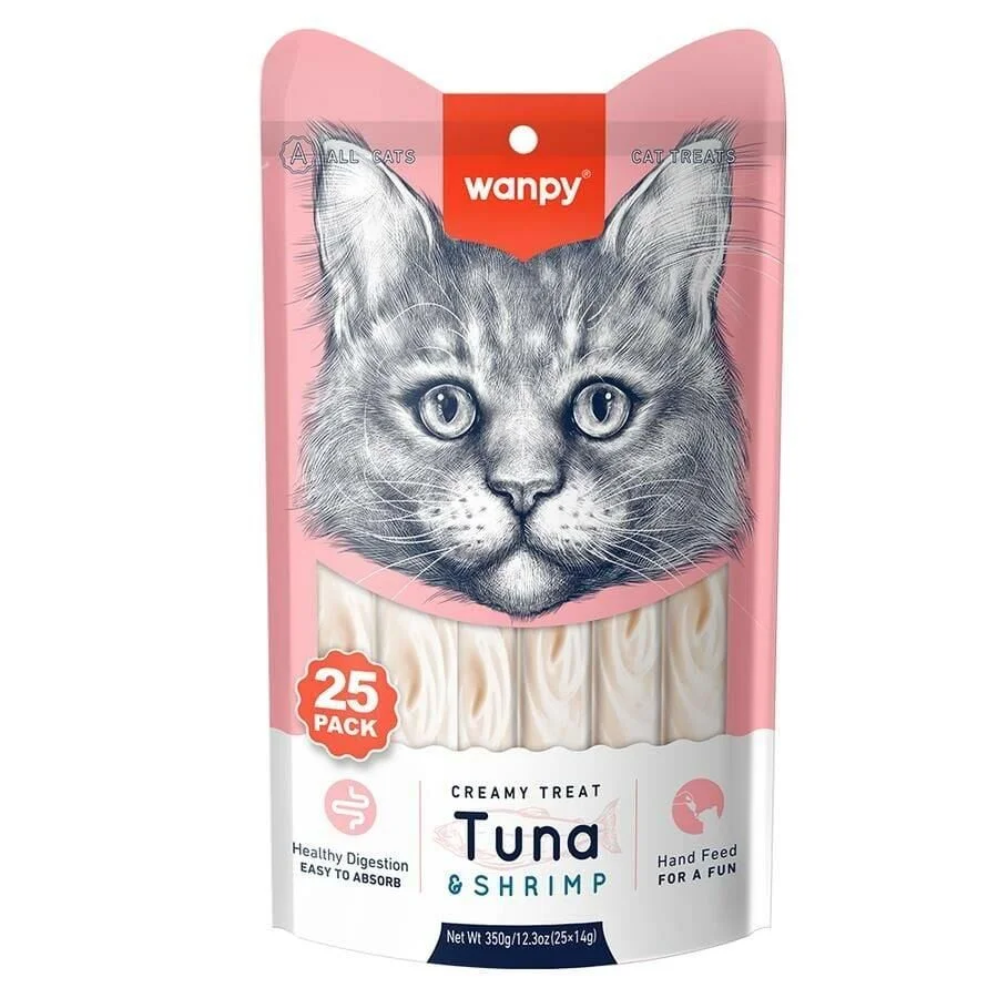 Wanpy Ton ve Karidesli Likit Kedi Ödülü 25*14 Gr