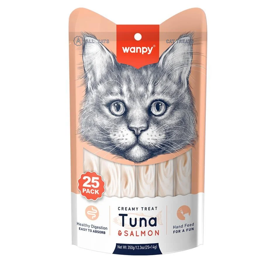 Wanpy Ton ve Somonlu Likit Kedi Ödülü 25*14 Gr