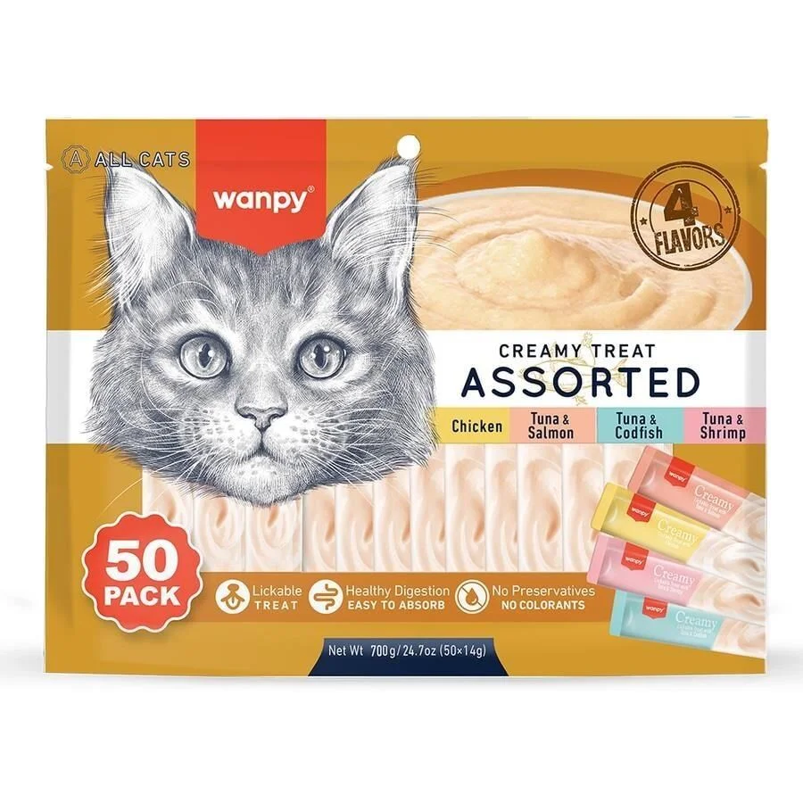 Wanpy Karışık 4 Lezzetli Krema Kedi Ödülü 50x14 Gr