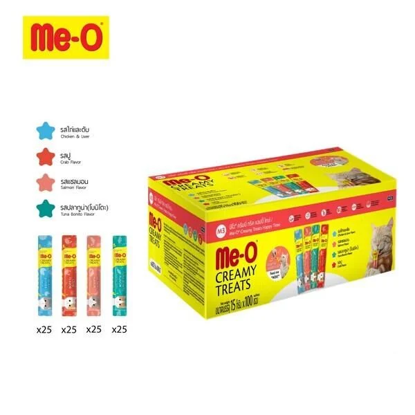 Me-O Creamy Treats Karışık Kedi Ödülü 100X15 Gr