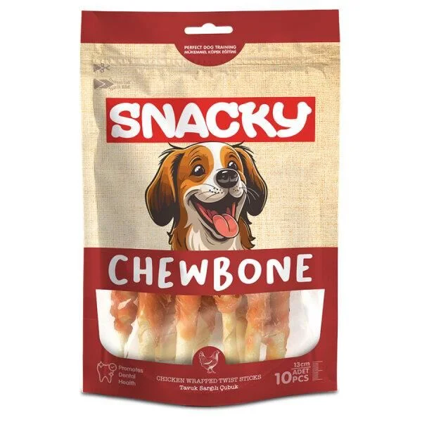 Snacky Tavuk Sargılı Çubuk Köpek Ödül 10'lu 13 CM-100 G