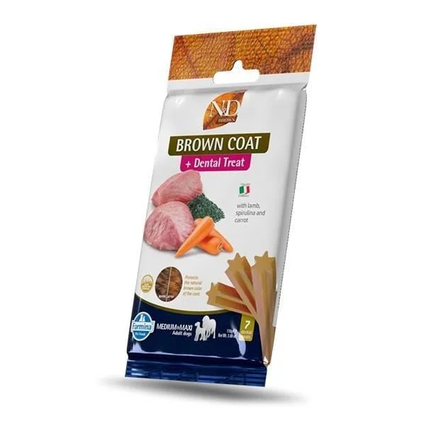 ND Dental Treat Brown Coat Orta Ve Büyük Irk Kuzulu  Köpek Ödülü 60 Gr