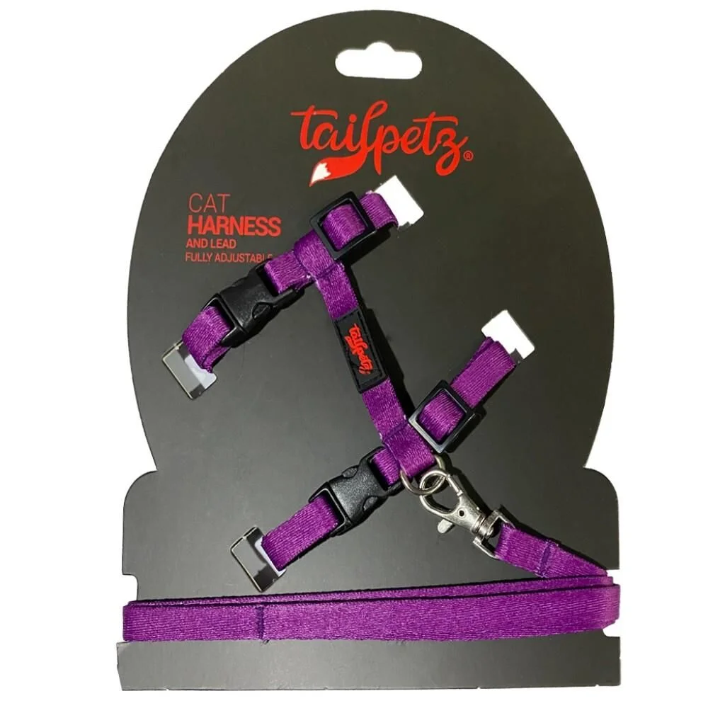 Tailpetz Cat Harness Kedi Göğüs Tasması Mor