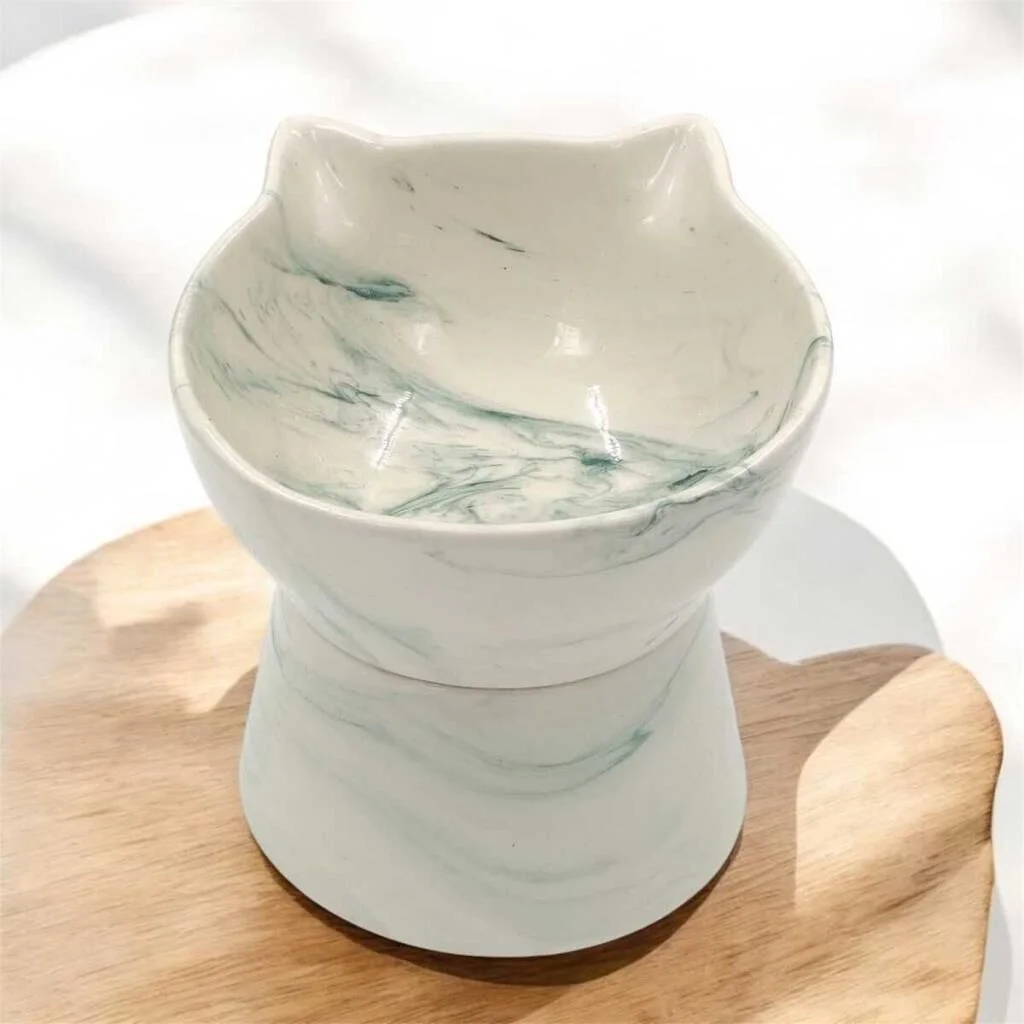 Ayaklı Kedi Figür Su Kabı Yeşil Desen