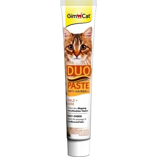 GimCat Duo Anti-Hairball Tüy Sağlığı için Peynirli Kedi Macunu 50 gr