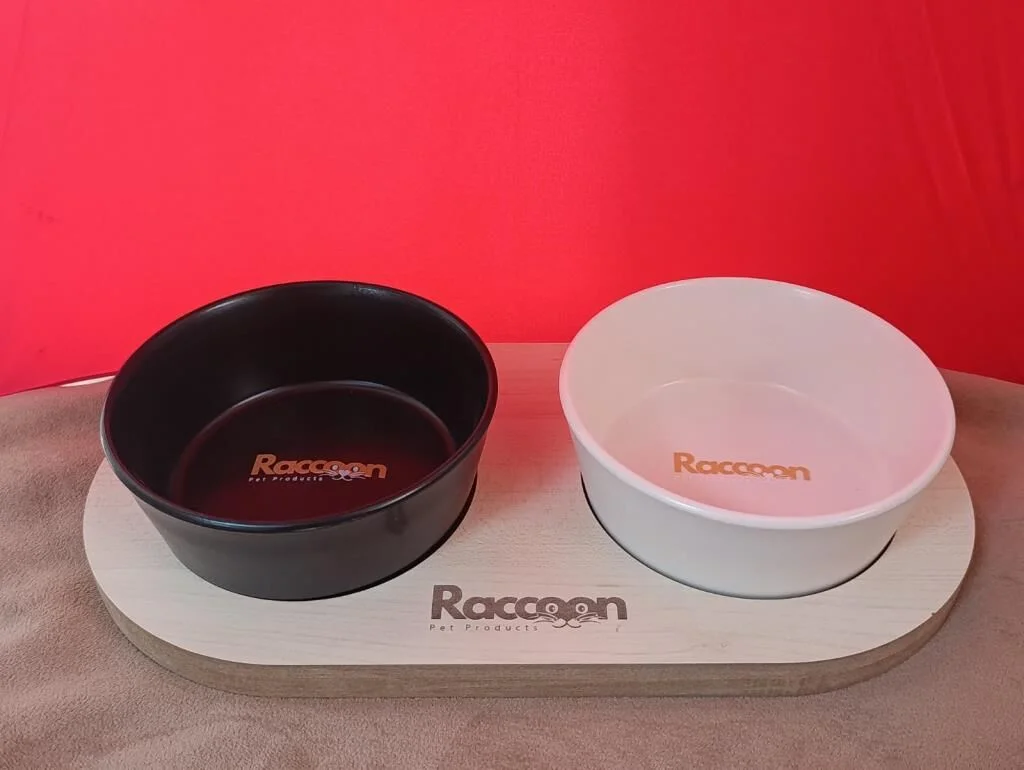 Raccoon Zeus İkili Seramik Mama Kabı  16 Cm SİHAY BEYAZ