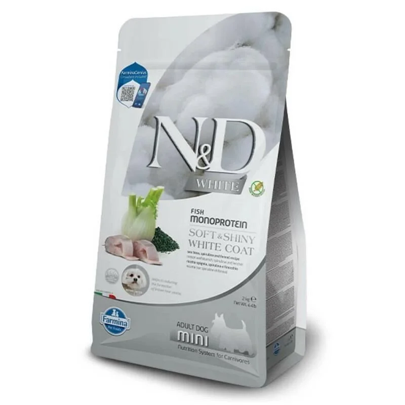 ND White Levrek Spirulina ve Rezeneli Küçük Irk Yetişkin Köpek Maması 2kg