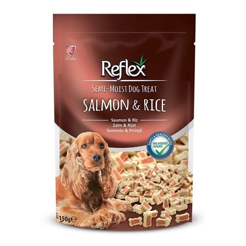 Reflex Somonlu ve Pirinçli Yarı Yumuşak Köpek Ödül Maması 150gr