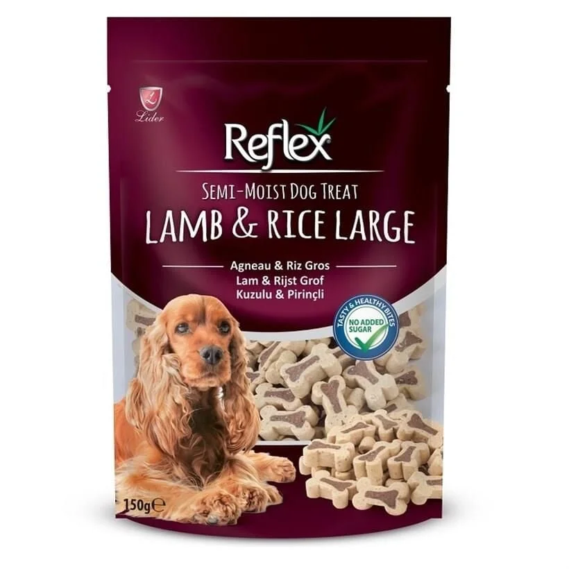 Reflex Kuzulu ve Pirinçli Yarı Yumuşak Köpek Ödül Maması 150gr