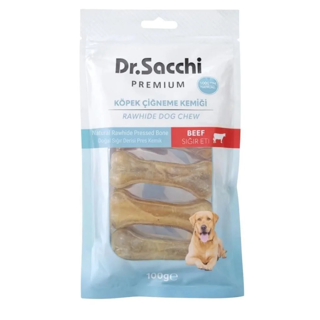 Dr.Sacchi Sığır Derisi Press Kemik Köpek Ödülü 5'li 100 Gr